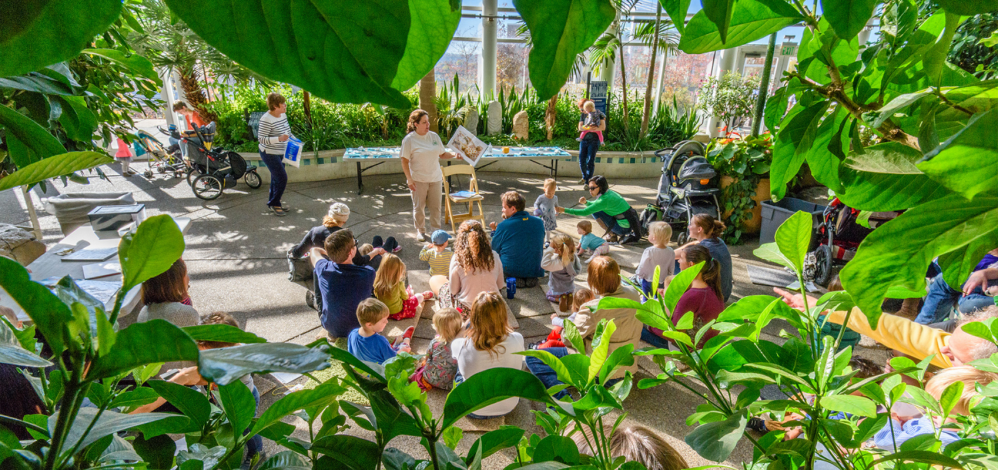 Children listening to a story at Phipps Conservatory & Botanical Gardens