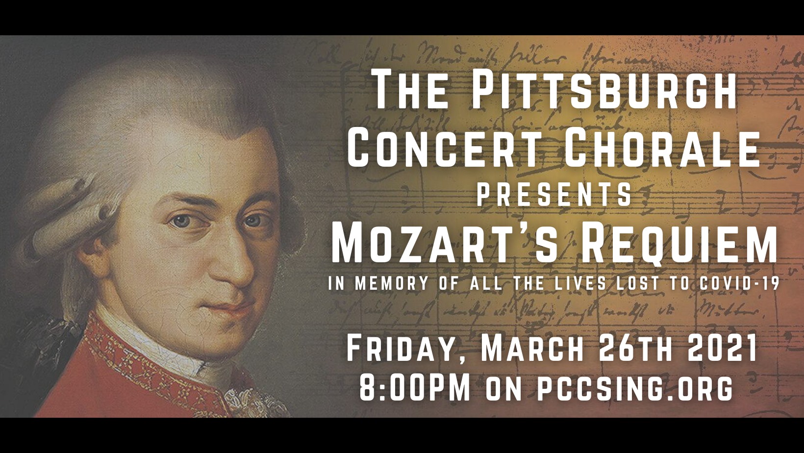 Painted photo of Mozart.