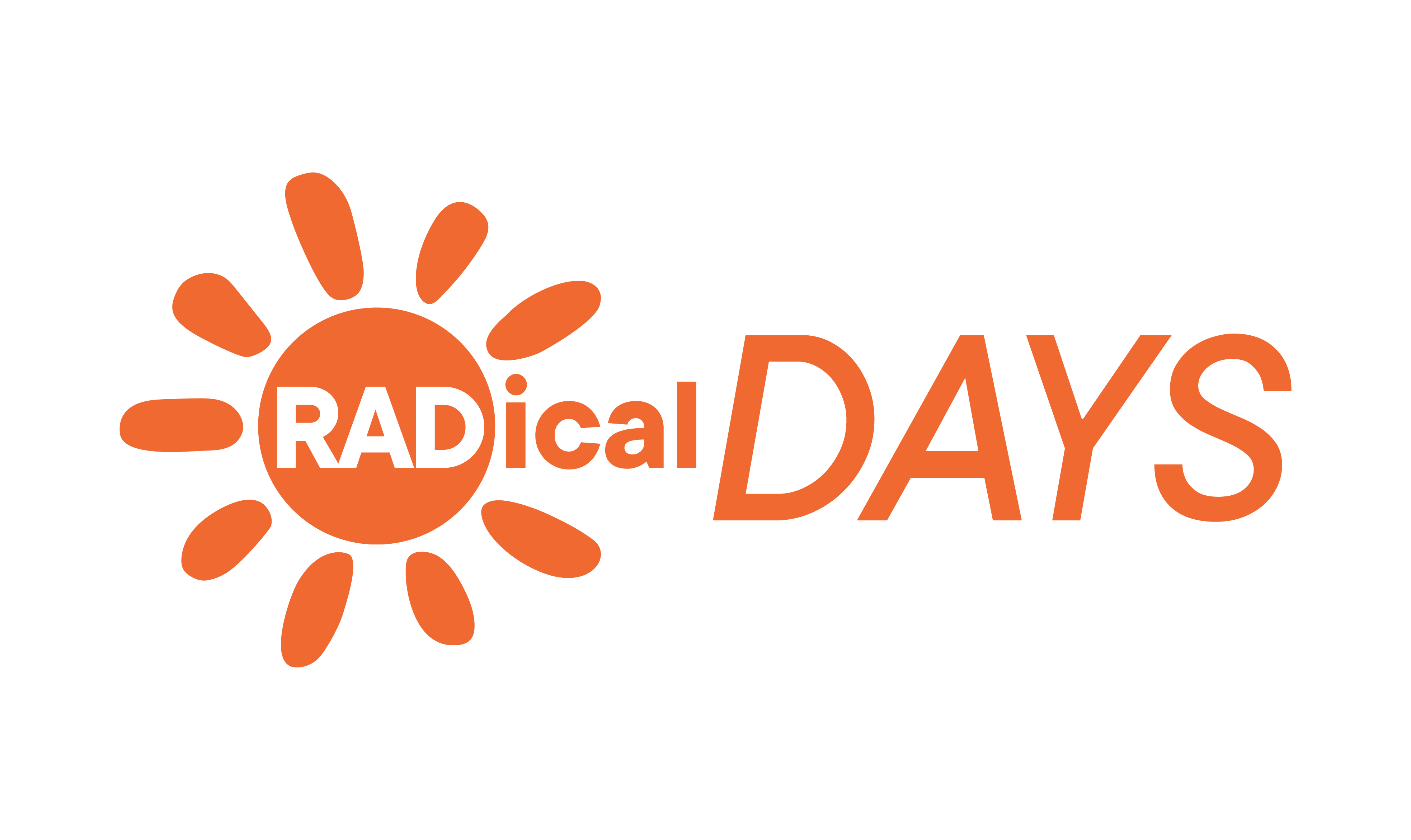 Orange RAD sun with text: RADical Days