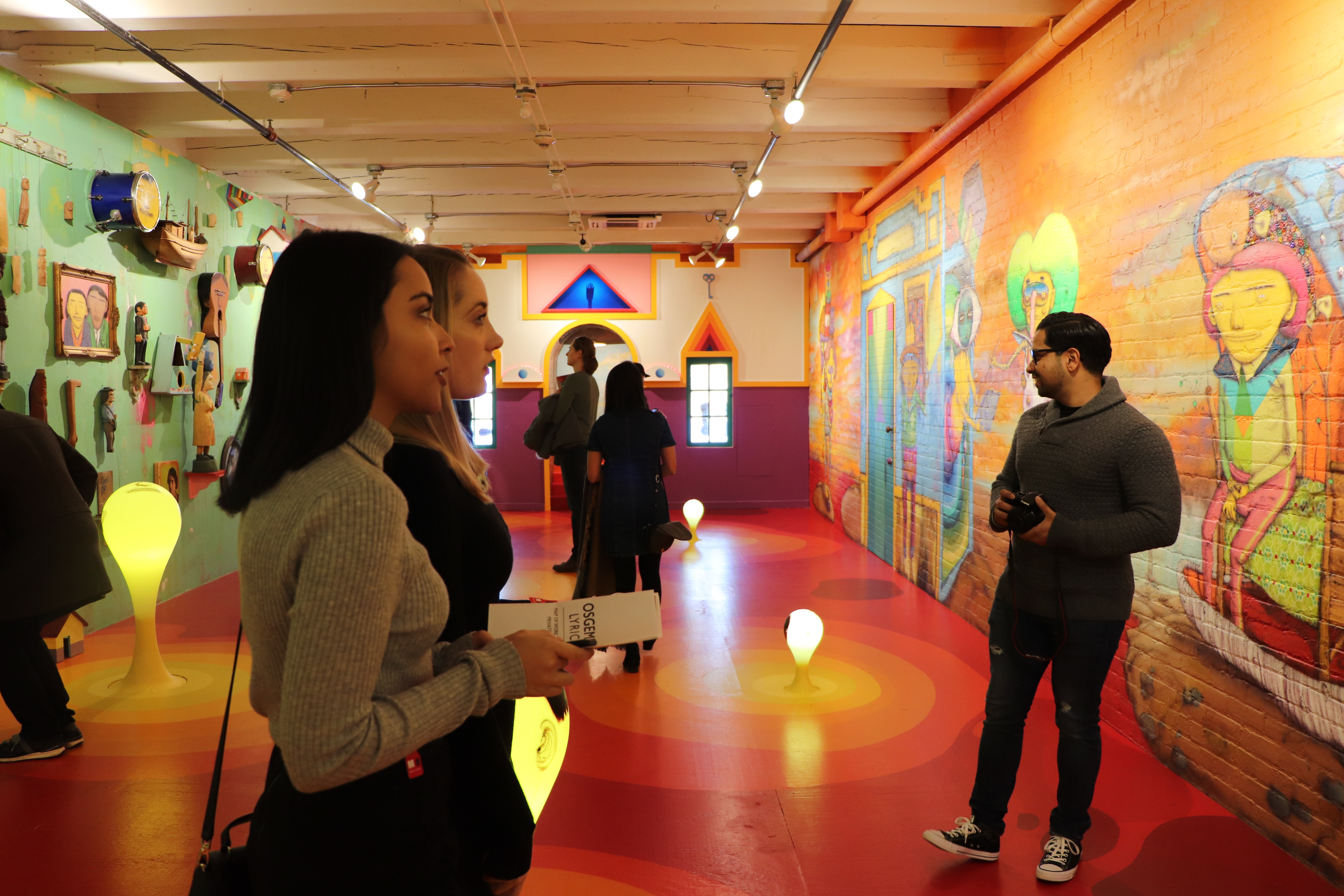 A colorful and eclectic art installation at the Mattress Factory.
