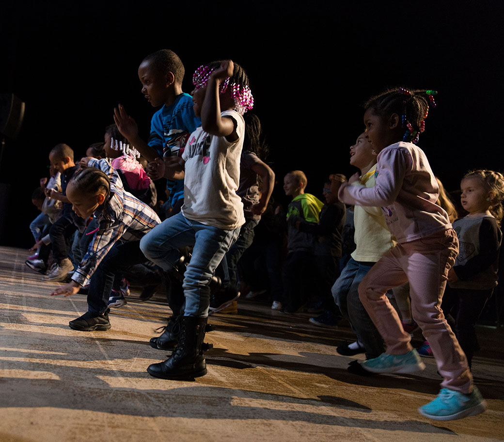 Group of children dancing