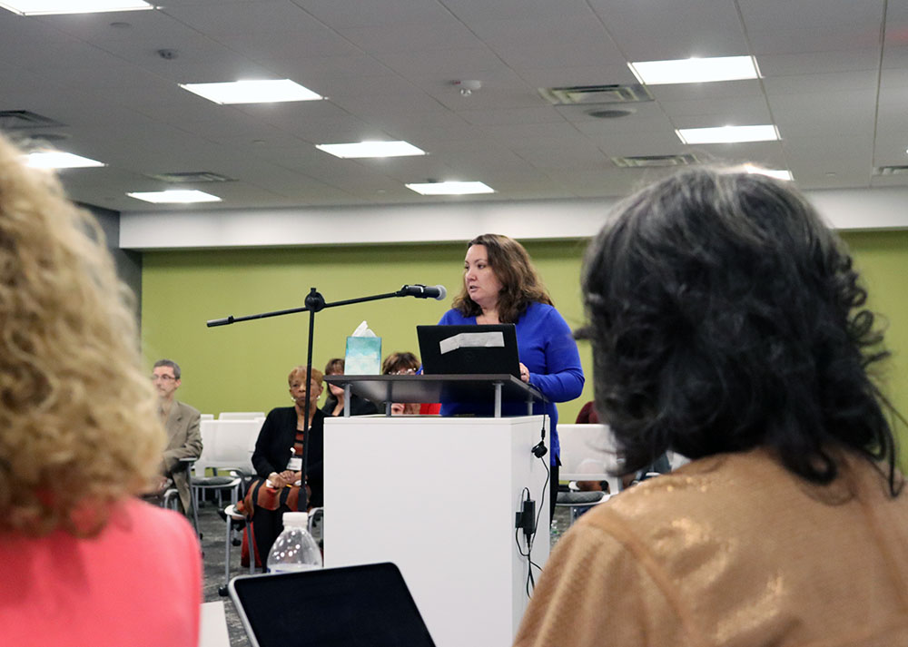 ACLA CEO Amy Anderson making a comment to the RAD Board