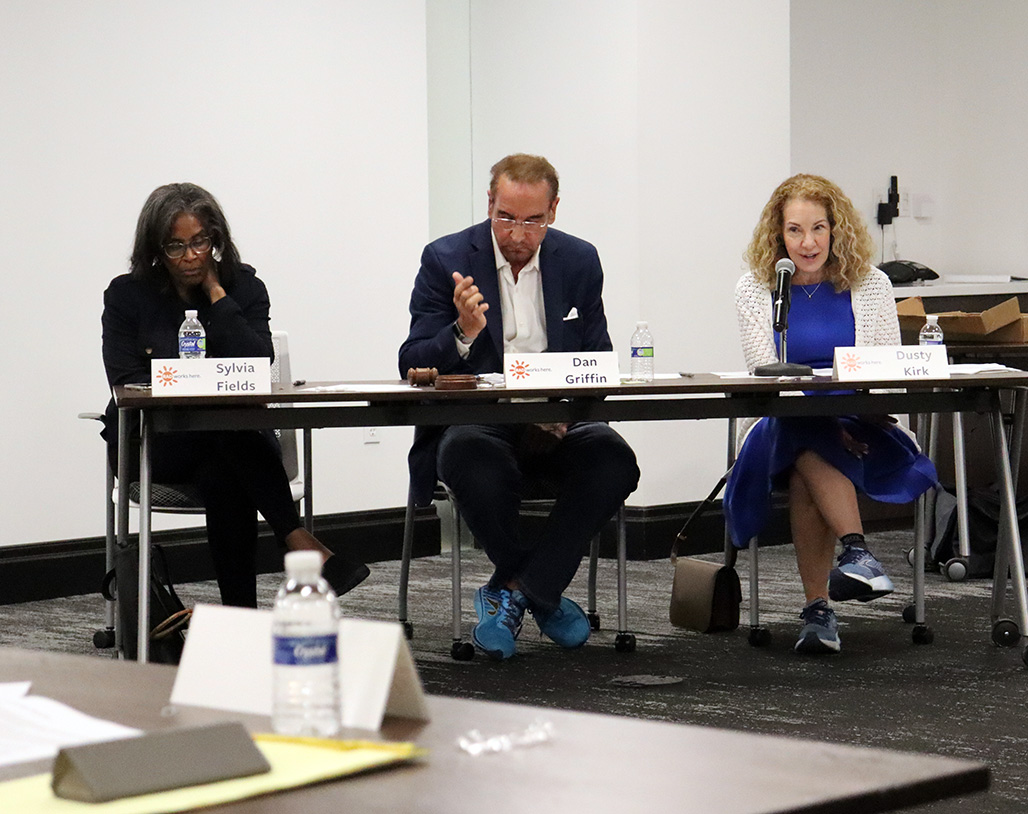 RAD Board Officers for 2023, pictured: Treasurer Sylvia Fields, Chair Dan Griffin and Vice Chair Dusty Kirk