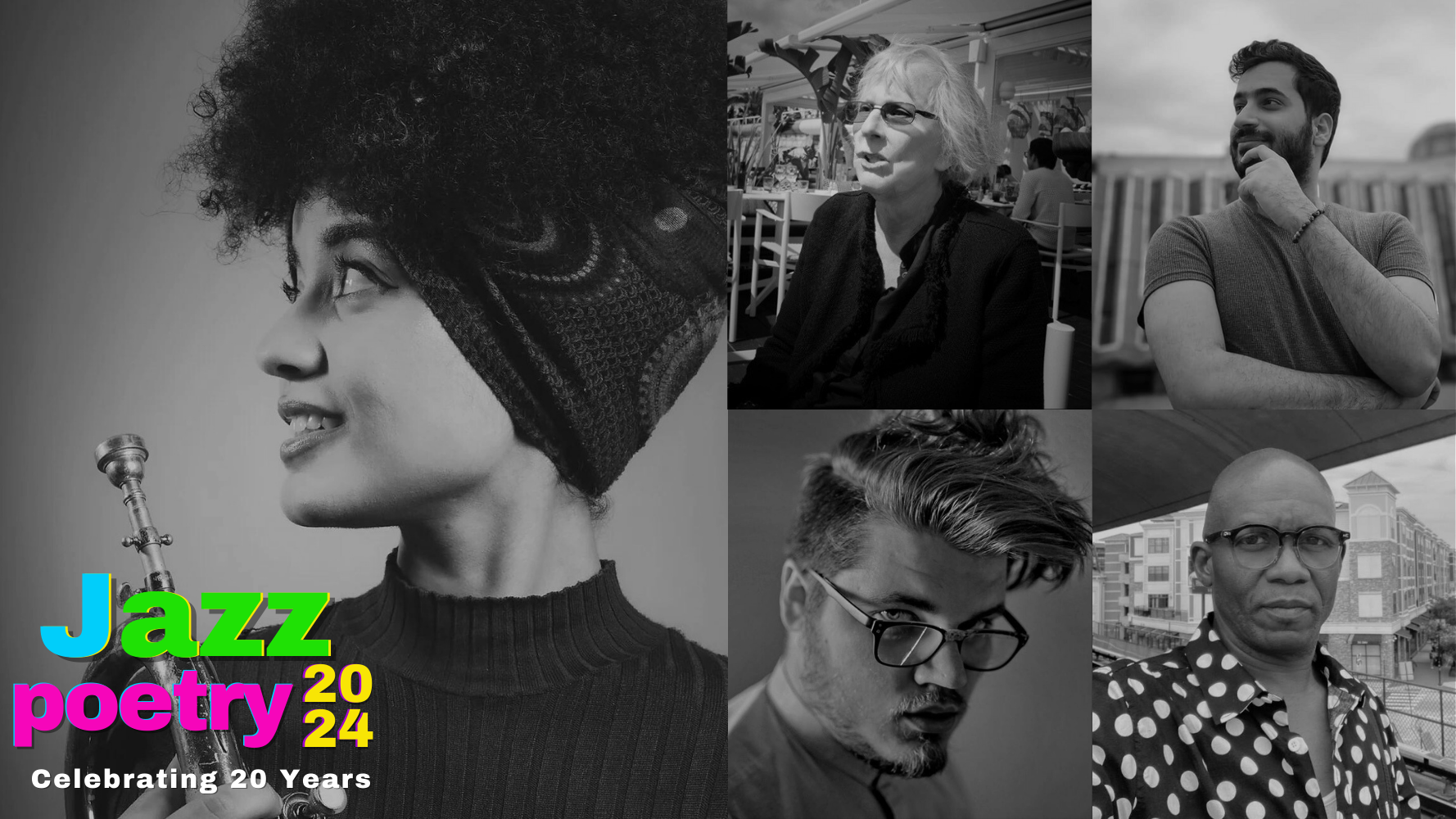 Photographs of Milena Casado Quartet, Rae Armantrout, Yahya Ashour, Oleksandr Frazé-Frazénko, & Richard Hamilton