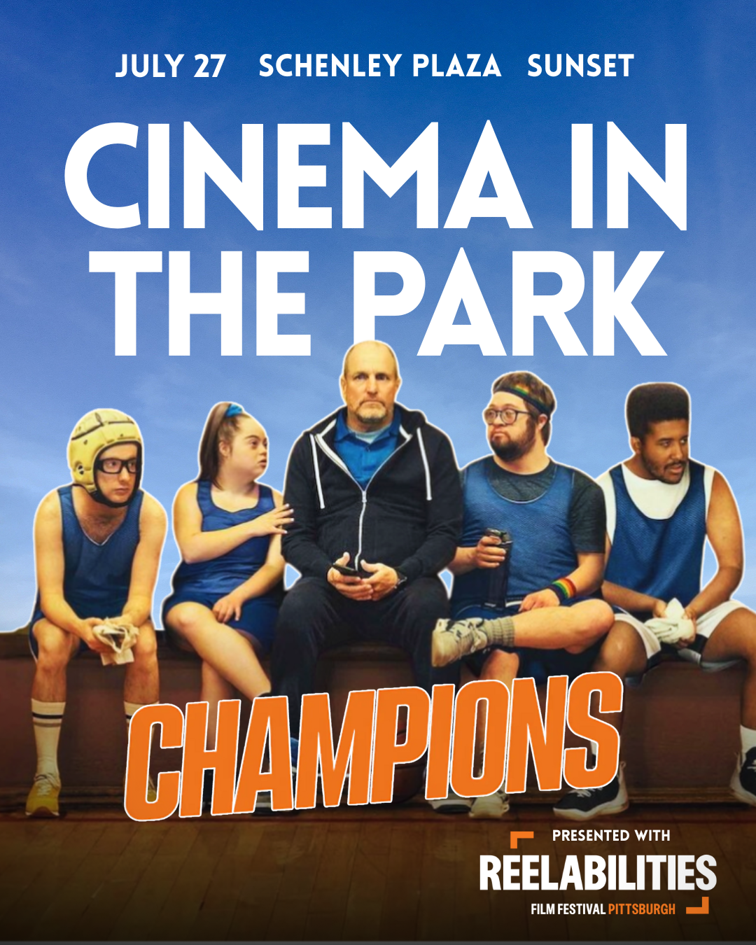 July 27 - Schenley Park - Sunset - Cinema in the Park - Champions, presented with ReelAbilities Film Festival Pittsburgh