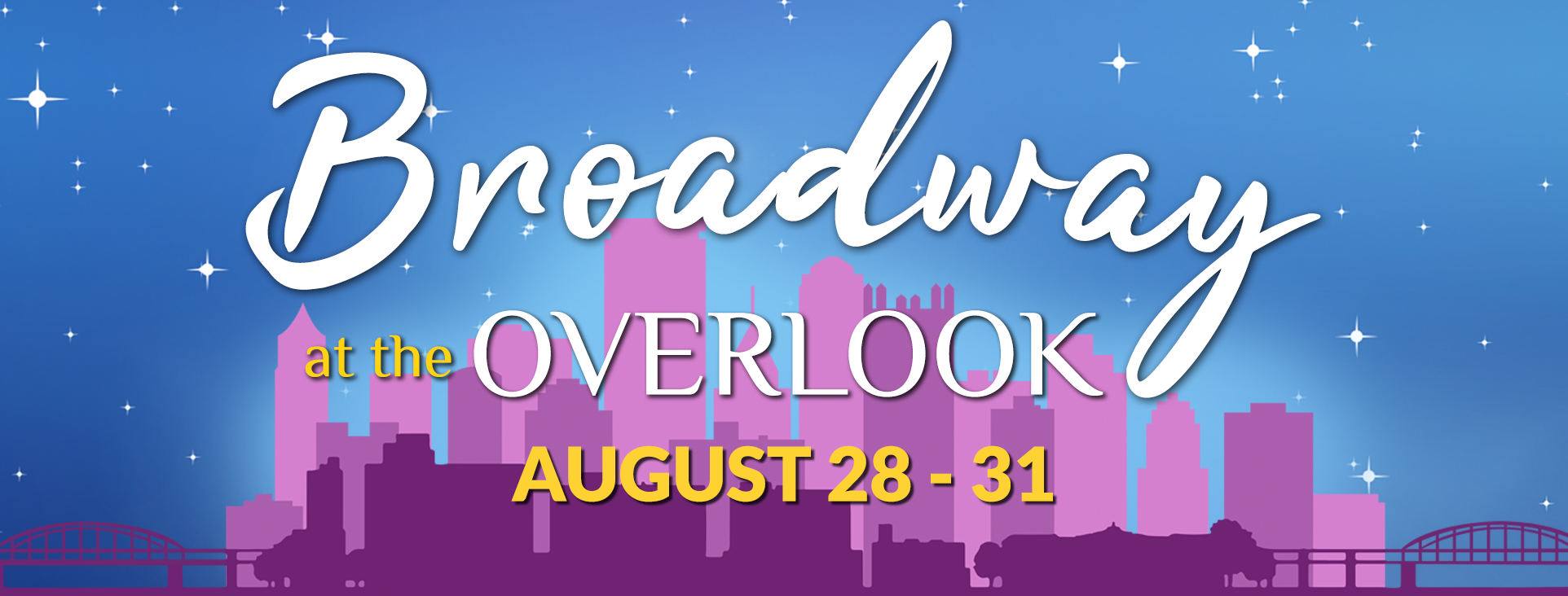 Logo for Broadway at the Overlook with the Pittsburgh skyline